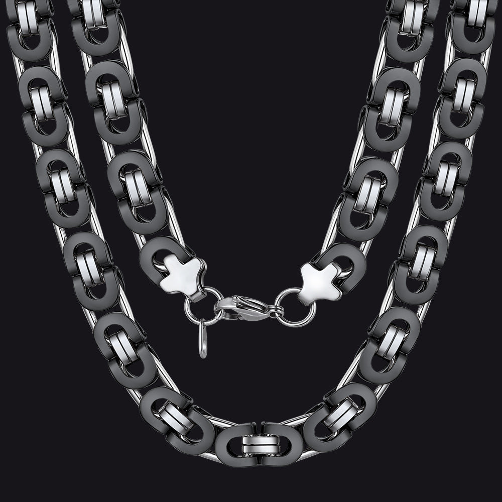 Byzantine Link Chain Stainlss Steel Necklace for