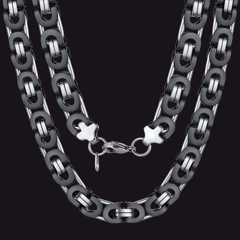 Byzantine Link Chain Stainlss Steel Necklace for