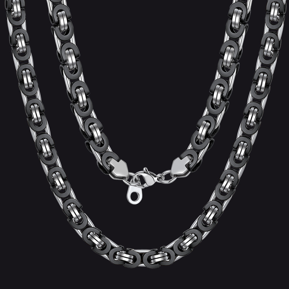Byzantine Link Chain Stainlss Steel Necklace for