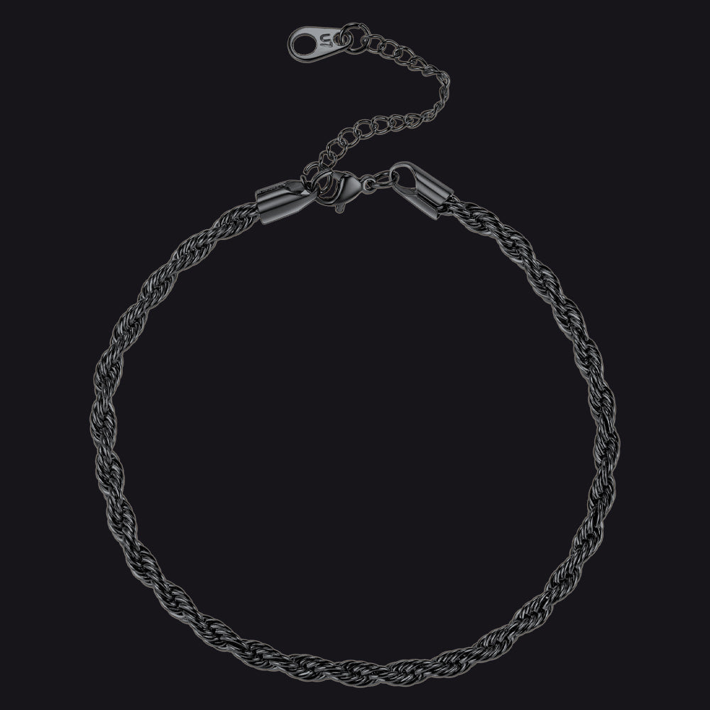 Stainless Steel Twisted Rope Chain Ankle Bracelet for Gift for Mom