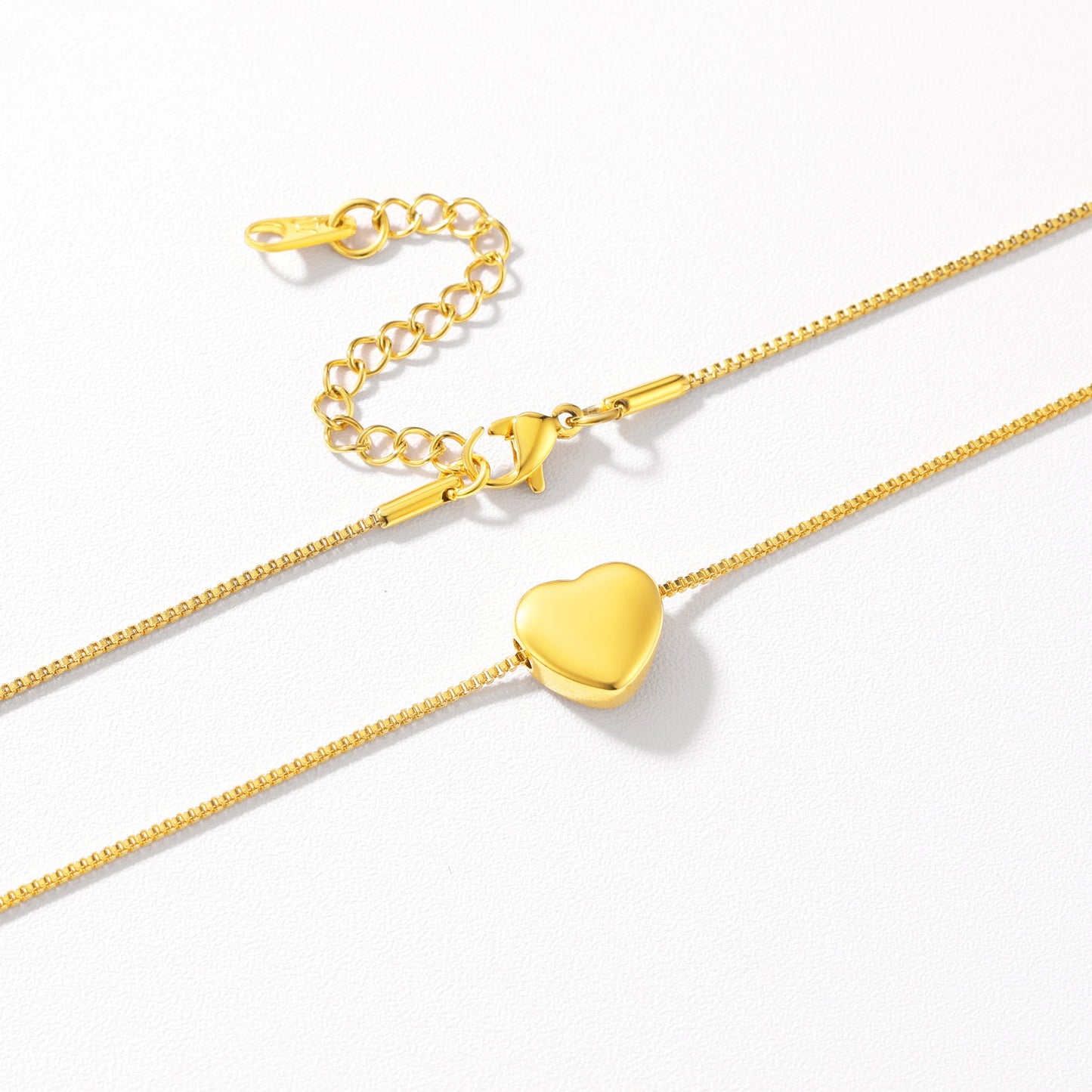 Custom Engraving Heart Ankle Bracelet With Cable Chain for