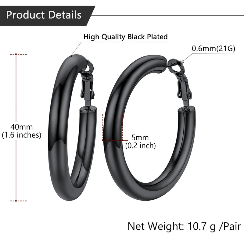 Chunky 5mm Hoop Earrings With Lobster Clasp for