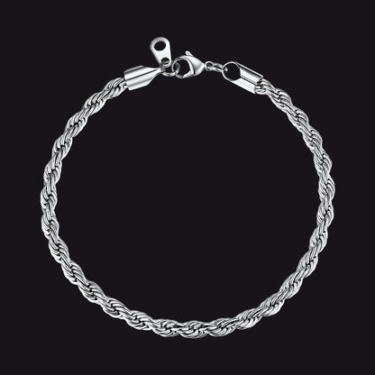 3mm/6mm Link Rope Chain Bracelet for