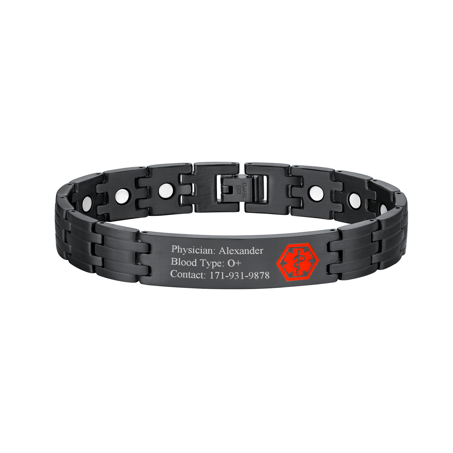 Faithheart Personalized Engraved Magnetic Bracelet for