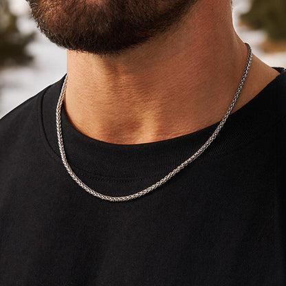 Thin Spiga Wheat Chain Necklace for 3mm Width