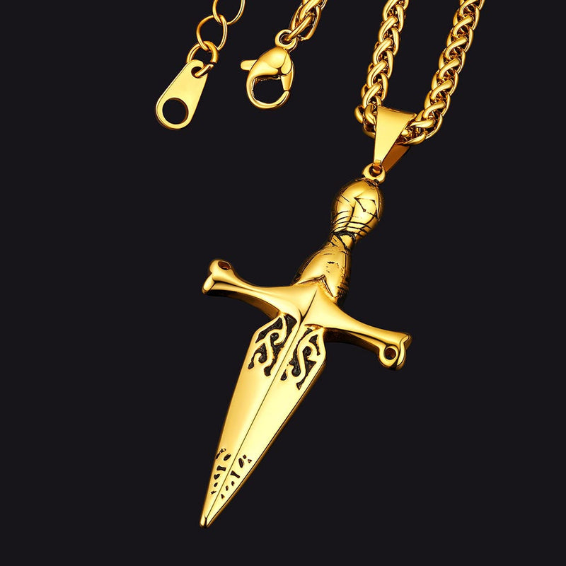 Knife Cross Necklace Pendant for