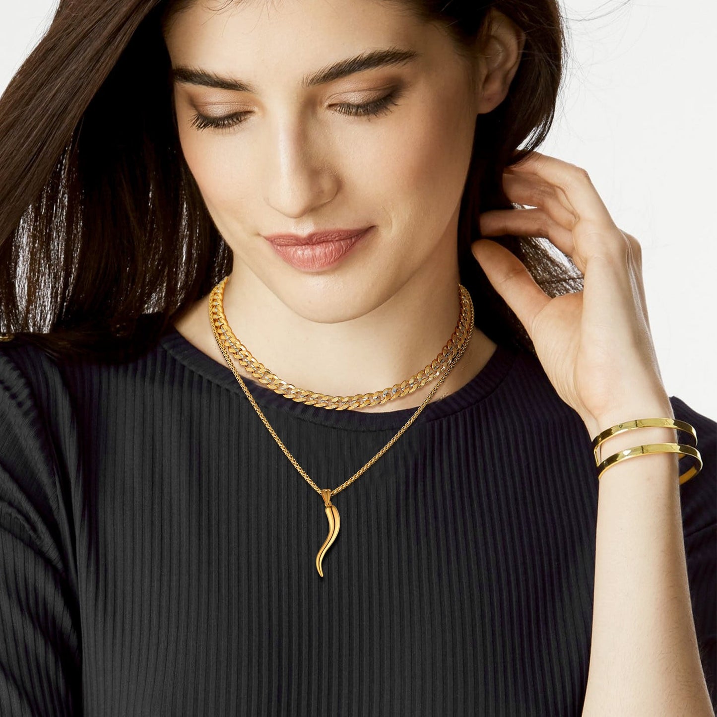Cornicello Italian Horn Necklace Amulet Pendant