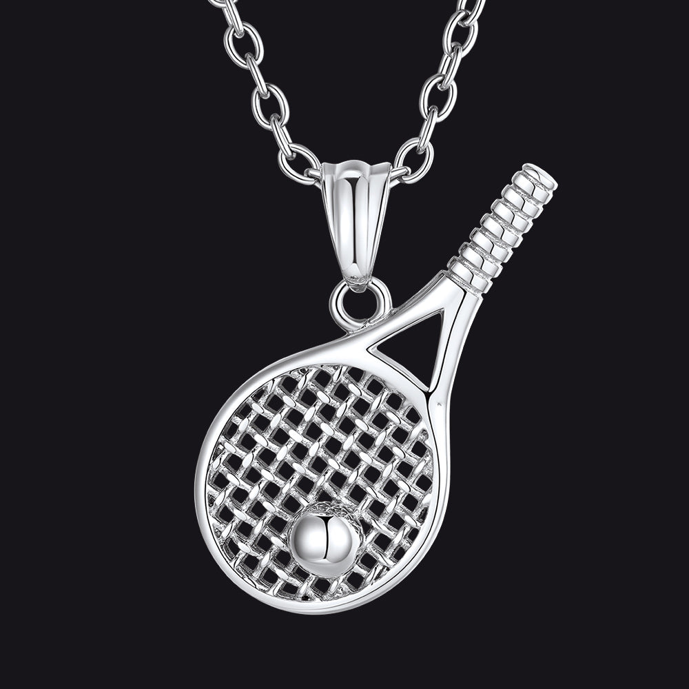Sport Tennis Racket Necklace Sports Charm Pendant for Fans