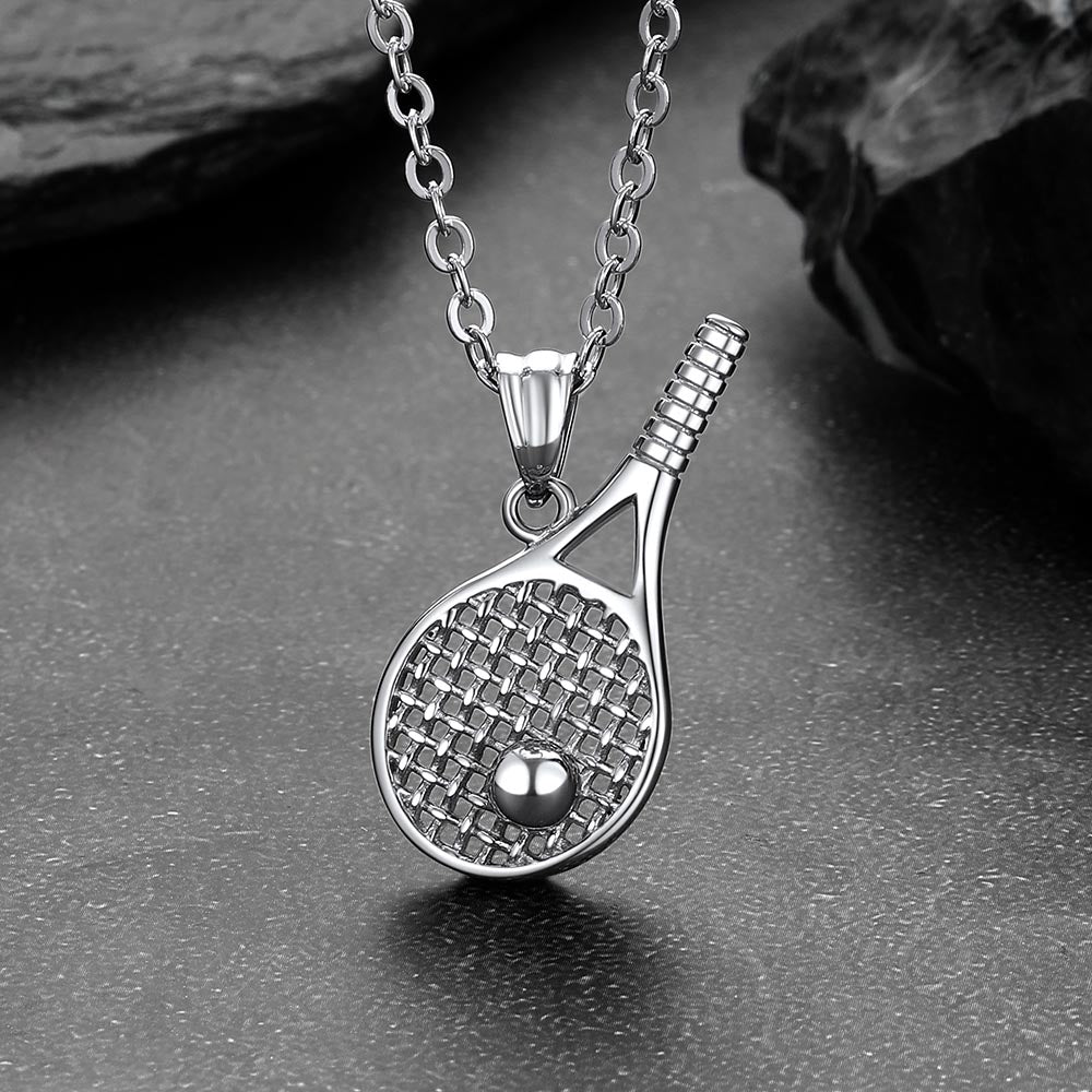 Sport Tennis Racket Necklace Sports Charm Pendant for Fans
