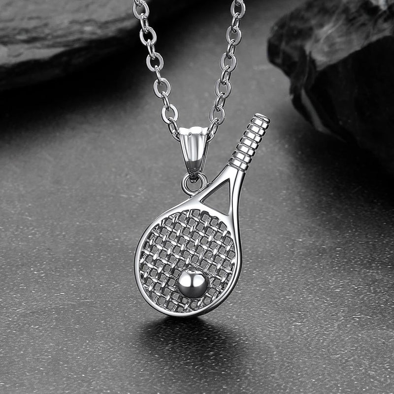 Sport Tennis Racket Necklace Sports Charm Pendant for Fans