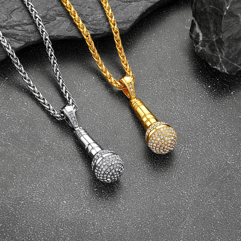 Rock Music Microphone Necklaces for Teens