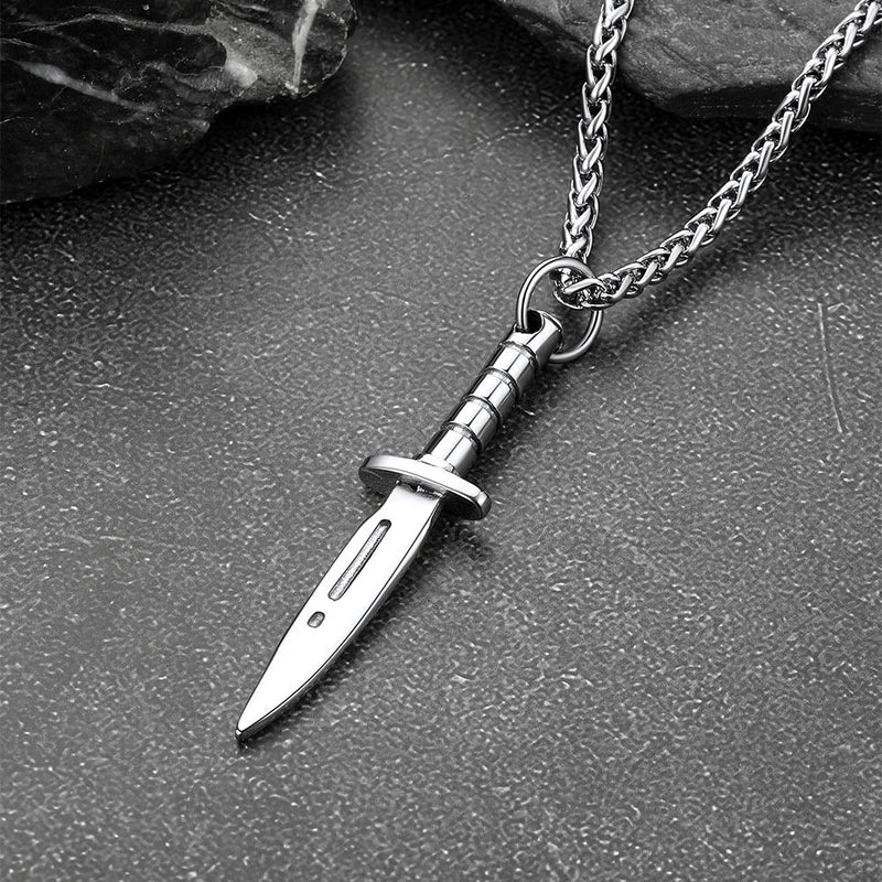 Hip Hop Knife Dagger Pendant Necklace for