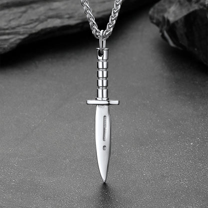 Hip Hop Knife Dagger Pendant Necklace for