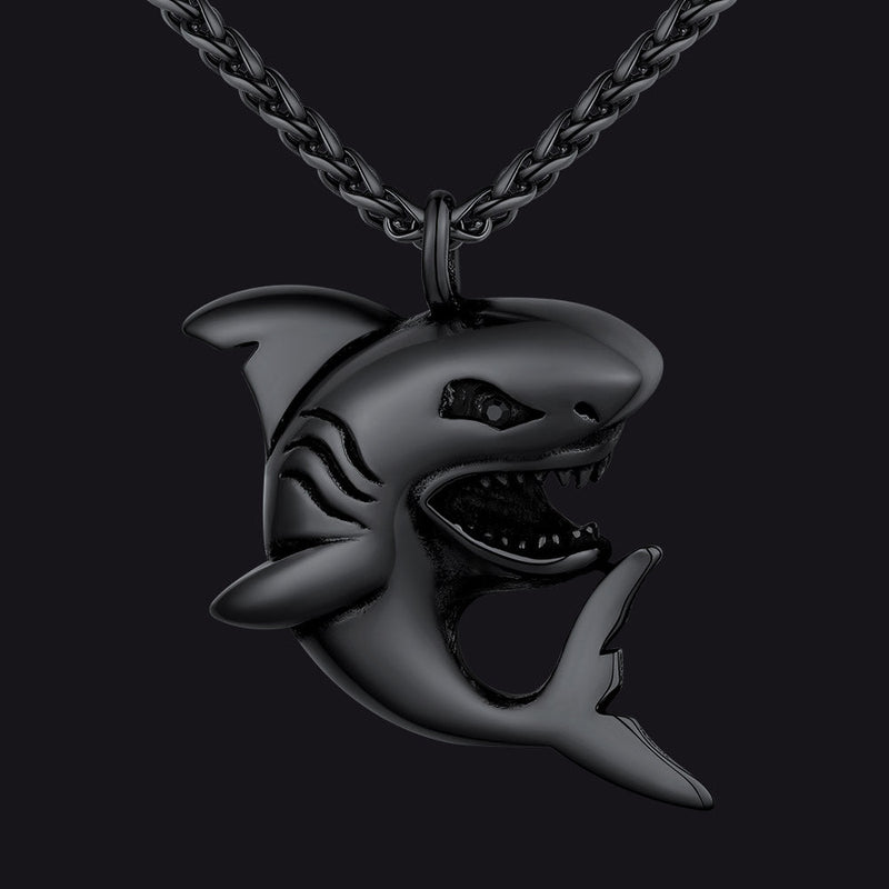 Stainless Steel Shark Pendant Necklace for