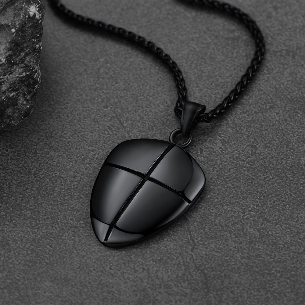 Christian Cross Joshua 1:9 Shield Necklace for