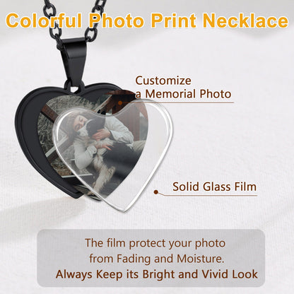 Customized Double-sided Picture Heart Necklace for