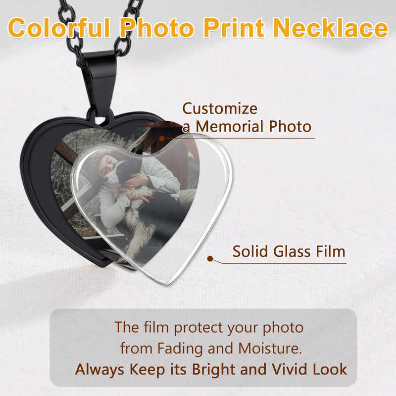 Customized Double-sided Picture Heart Necklace for