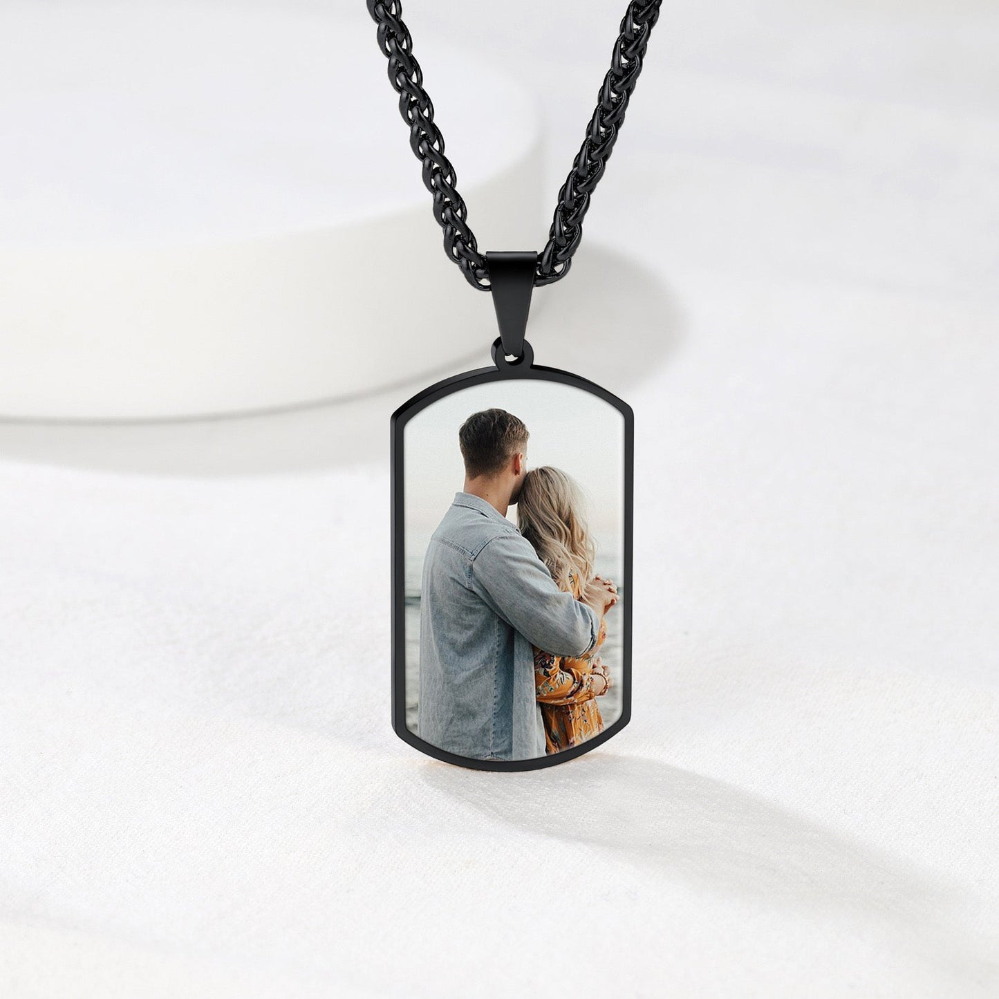 Personalized Double-side Photo Dog Tag Necklace With Picture for