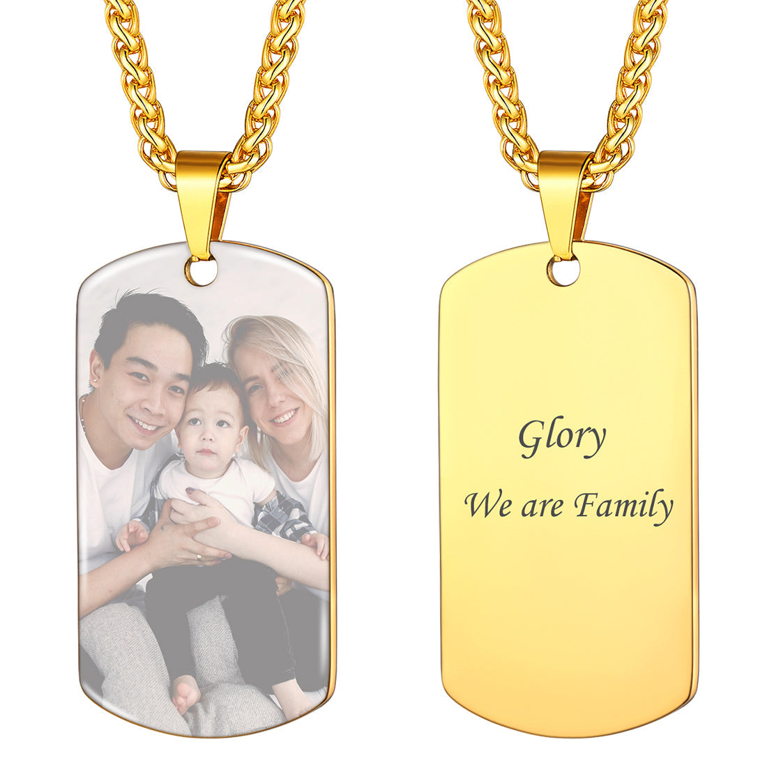 Personalized Photo Dog Tag Pendant Picture Necklace for