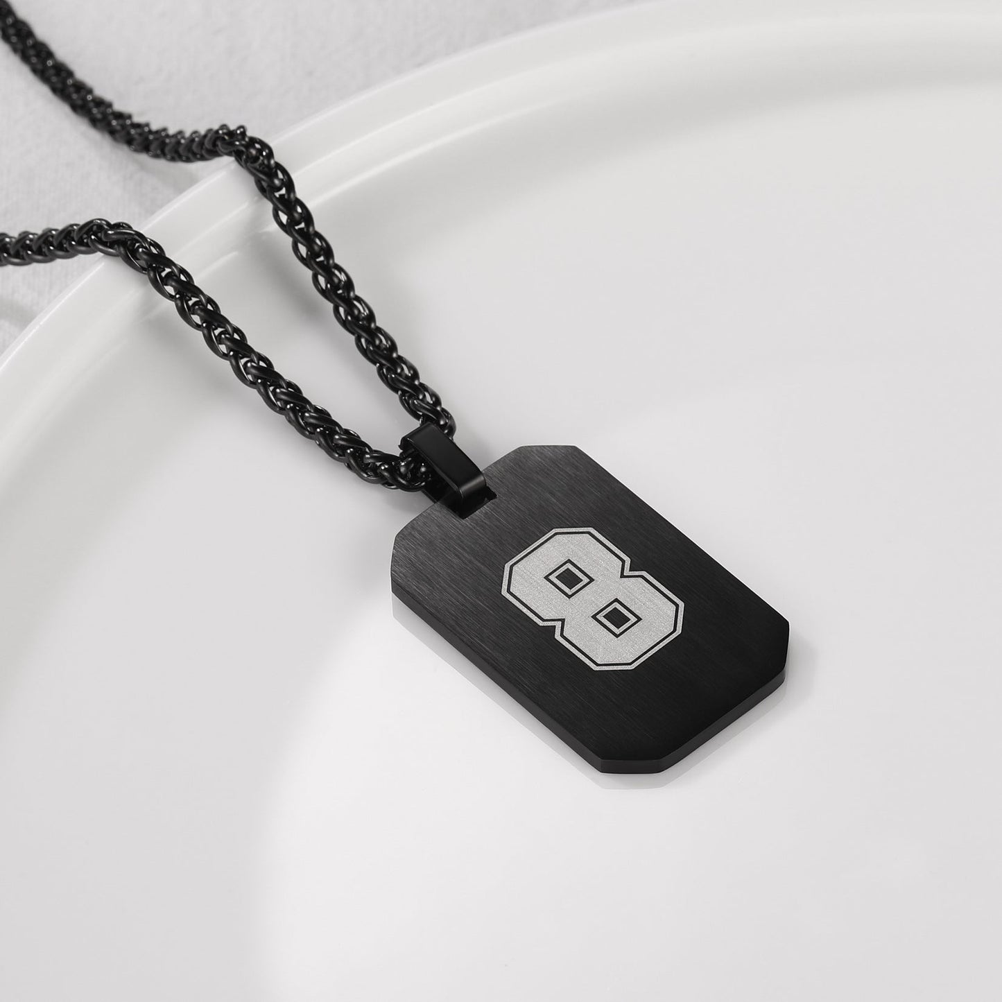 Customized Jersey Number Dog Tag Pendant Necklace for