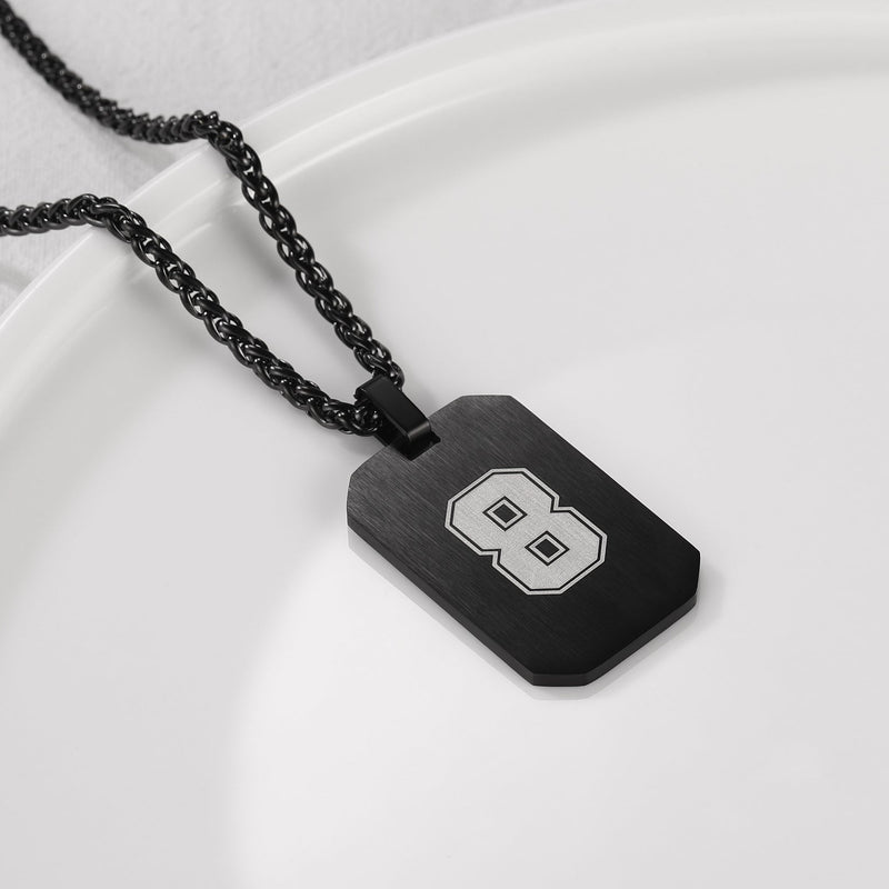 Customized Jersey Number Dog Tag Pendant Necklace for
