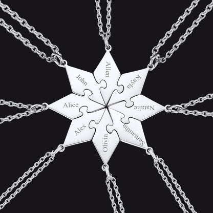 Custom Puzzle Piece Matching Necklaces Set for Bff Family