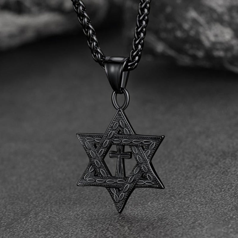 Jewish Star of David Cross Necklace for