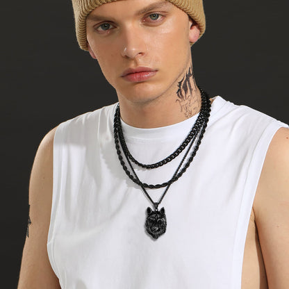 Viking Wild Wolf Pendant Necklace Norse Jewelry for