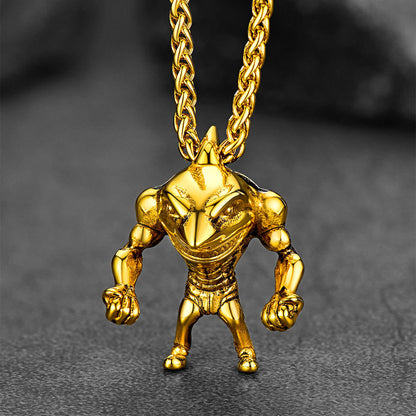 Punk Masculine Shark Necklace in Stainless Steel