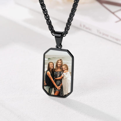 Customized Engraved Photo Dog Tag Necklace for /