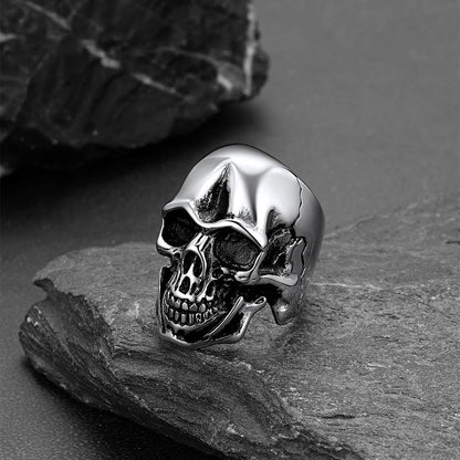 Gothic Biker Skull Stainless Steel Ring for
