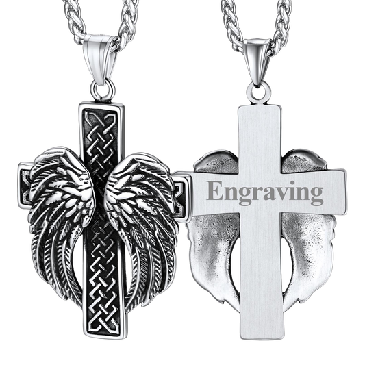 Flash Angel Wing Cross Necklace Pendant for