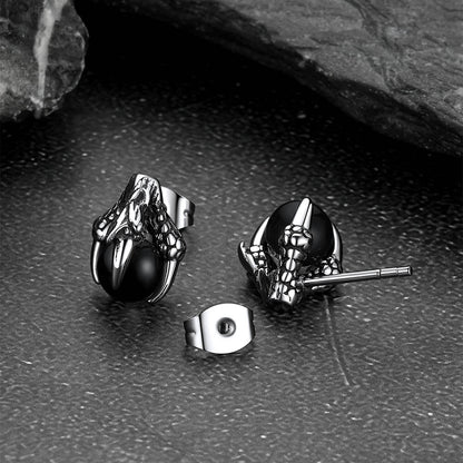 Dragon Claw Stud Earrings With Gemstone for 6mm