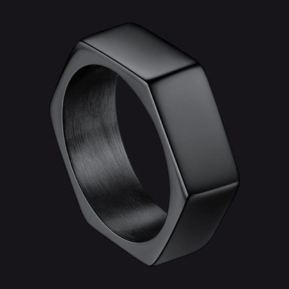Custom 7mm Minimalist Geometric Band Ring for