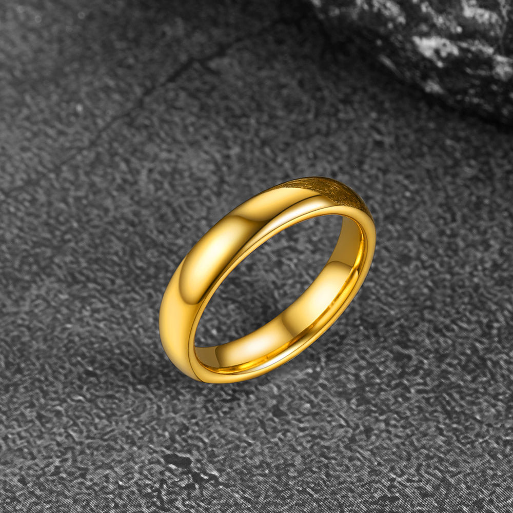 Polished Gold Tungsten Carbide Doom Band Ring for 4mm/6mm/8mm Width