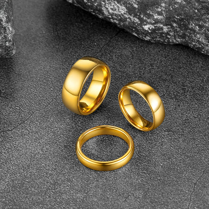 Polished Gold Tungsten Carbide Doom Band Ring for 4mm/6mm/8mm Width