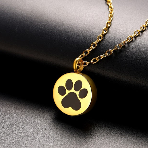 Customized Pet Footprints Urn Necklace for Ashes Memorial Gift