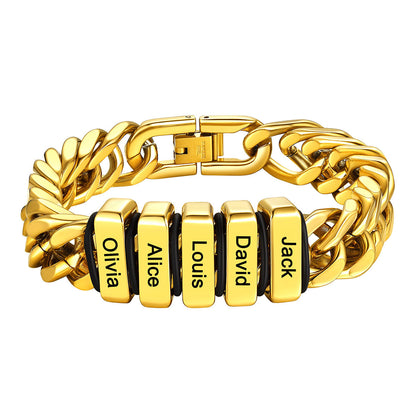 Personalized Cuban Link Bracelet Engraved Name Bracelet for