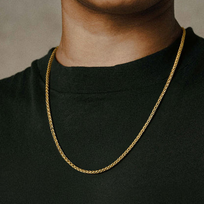 Spiga Wheat Chain Stainless Steel Link Necklace for