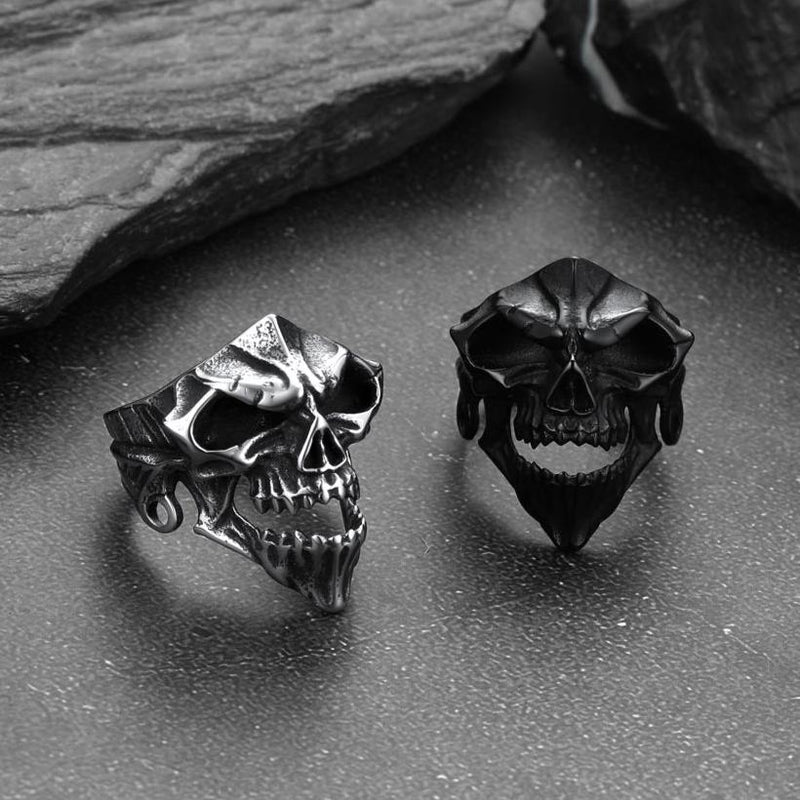 Gothic Skull Biker Rings for in Stainless Steel