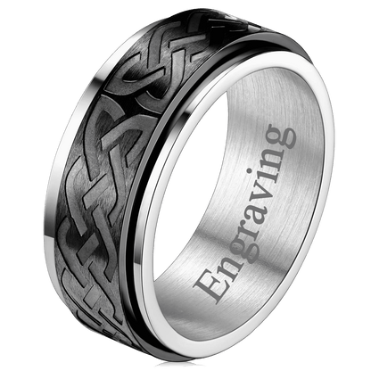 Celtic Knot Spinner Ring Anxiety Rotatable Ring for