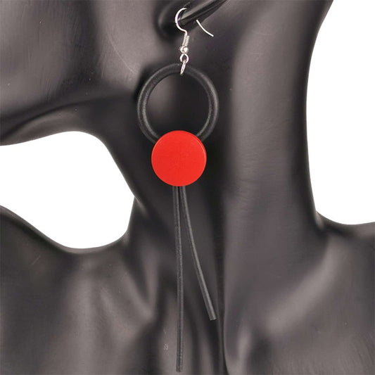 Stylish Design Wood Long Earrings for / Gothic Female Rubber Jewelry