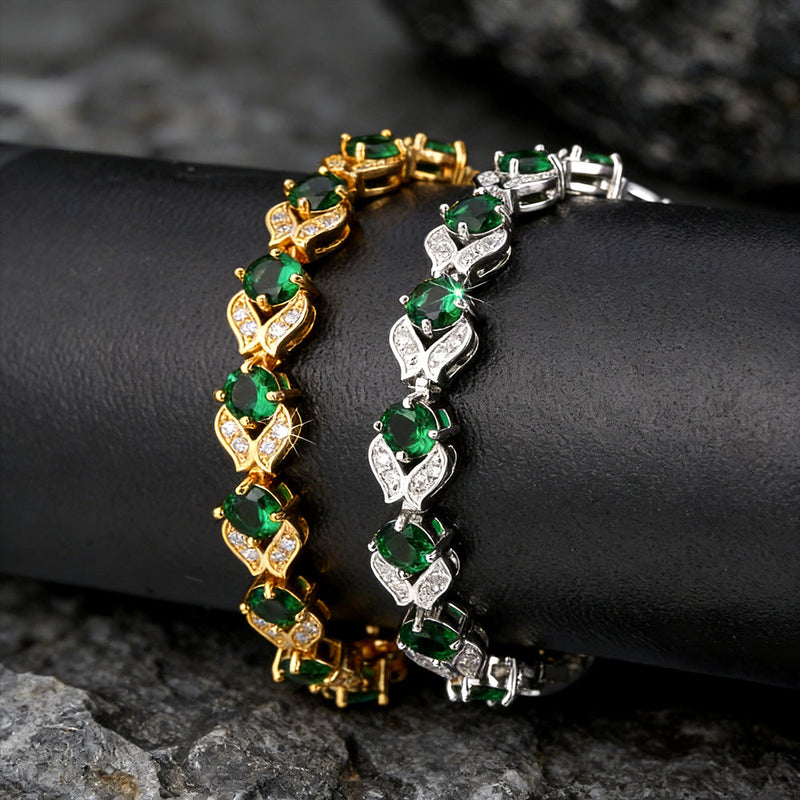 9mm Diamond Cut Gem Crystal Chain Bracelet for With Cz