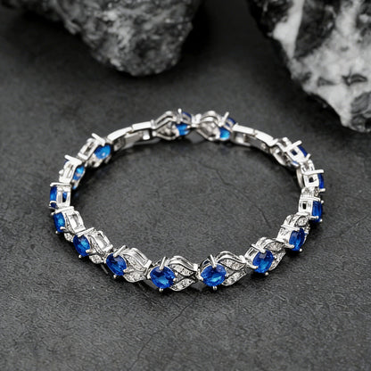 9mm Diamond Cut Gem Crystal Chain Bracelet for With Cz