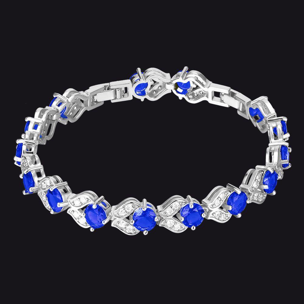 9mm Diamond Cut Gem Crystal Chain Bracelet for With Cz