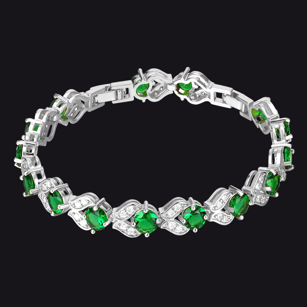 9mm Diamond Cut Gem Crystal Chain Bracelet for With Cz