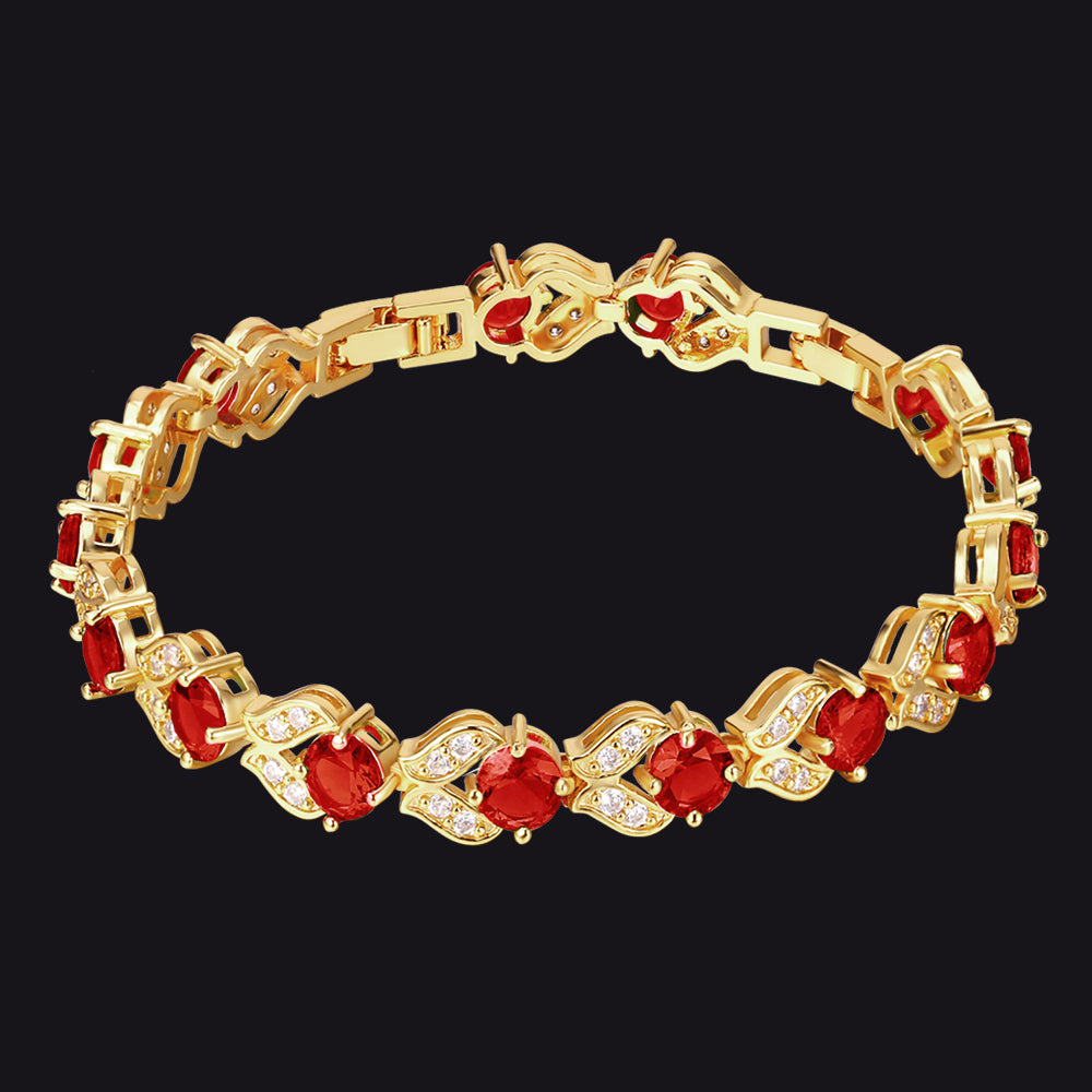 9mm Diamond Cut Gem Crystal Chain Bracelet for With Cz