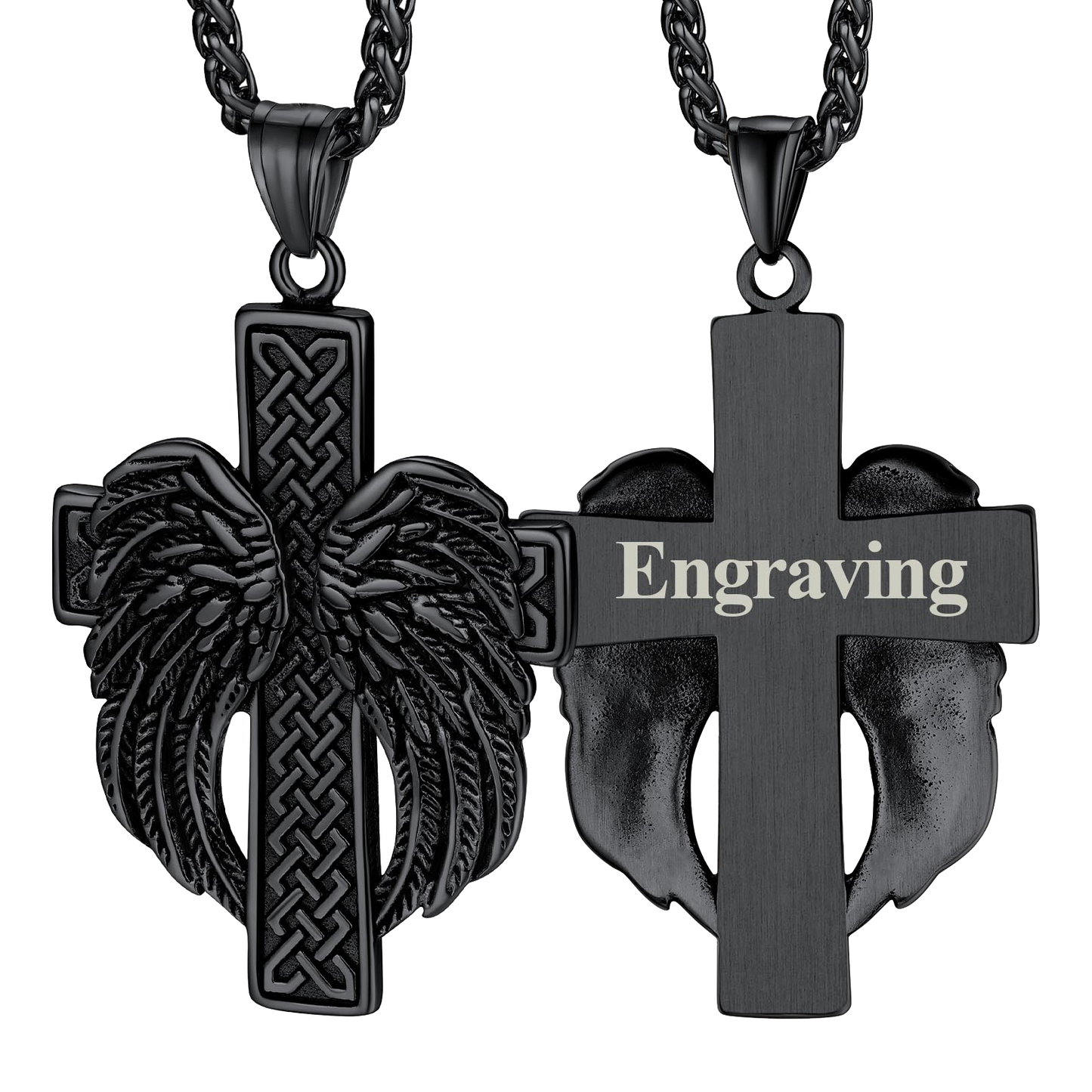 Flash Angel Wing Cross Necklace Pendant for