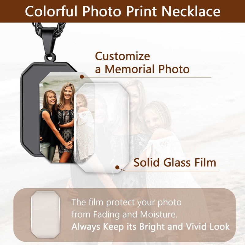 Customized Engraved Photo Dog Tag Necklace for /