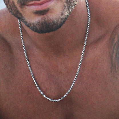 Hollow Rolo Box Link Chain Necklace for , 3/6mm Width
